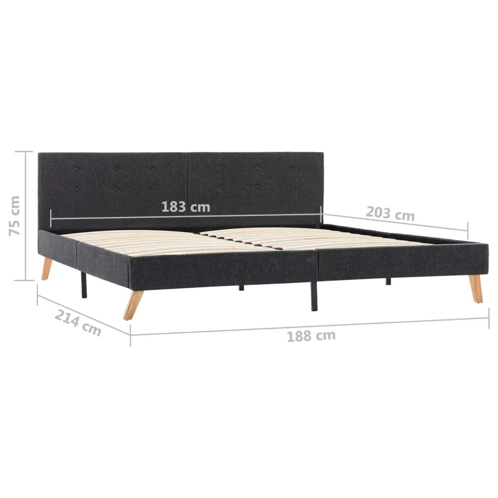 Bed Frame without Mattress Grey Fabric 183x203 cm King Price