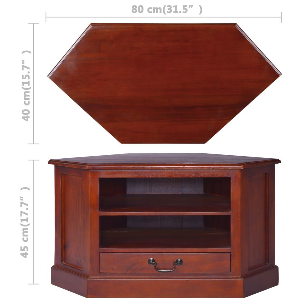 Corner TV Cabinet Classical Brown Solid Mahogany Wood Price