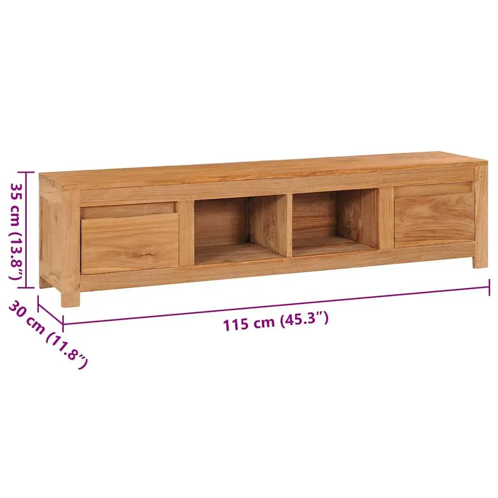 TV Cabinet 115x30x35 cm Solid Teak Wood Price