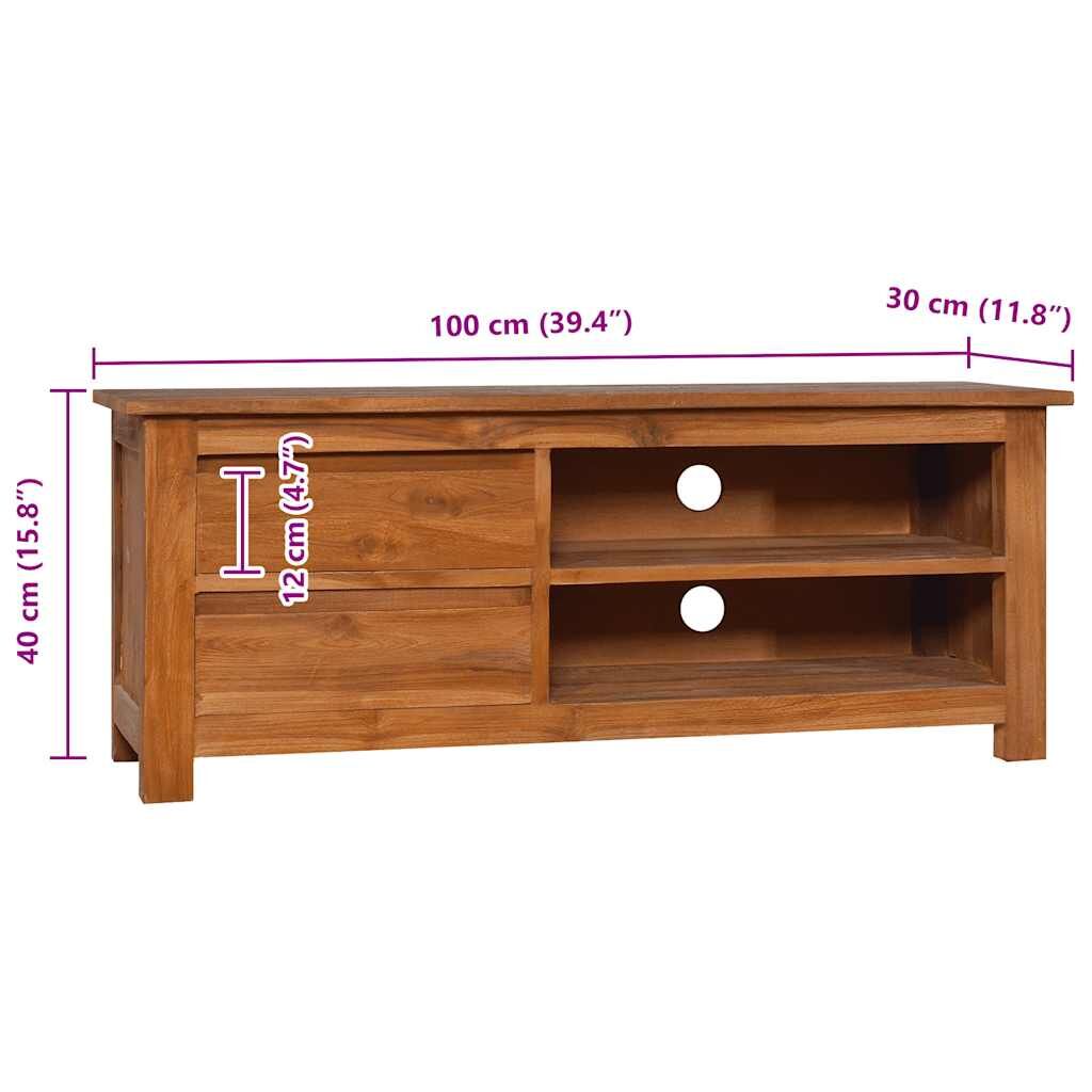 TV Cabinet 100x30x40 cm Solid Teak Wood Price