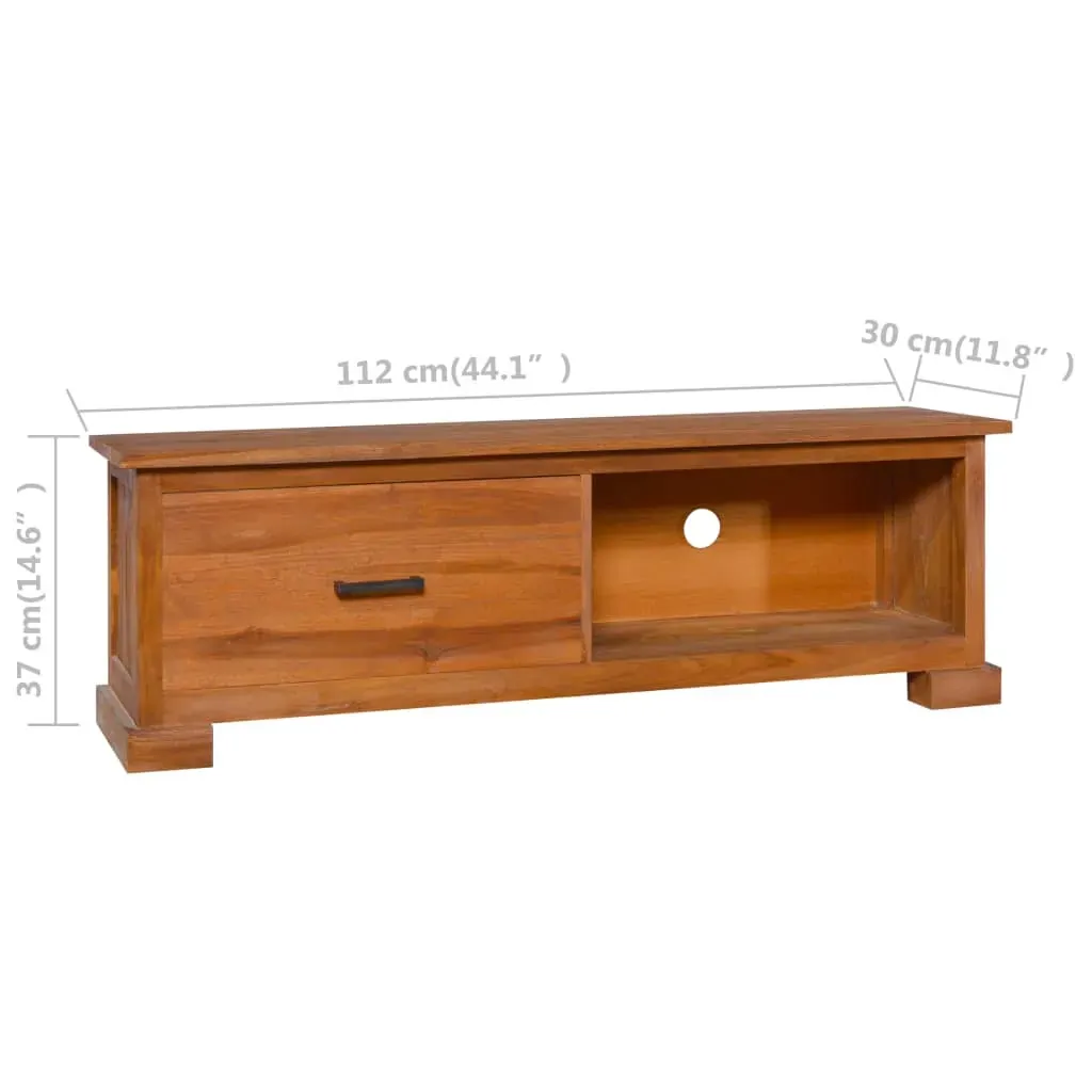TV Cabinet 112x30x37 cm Solid Teak Wood Price