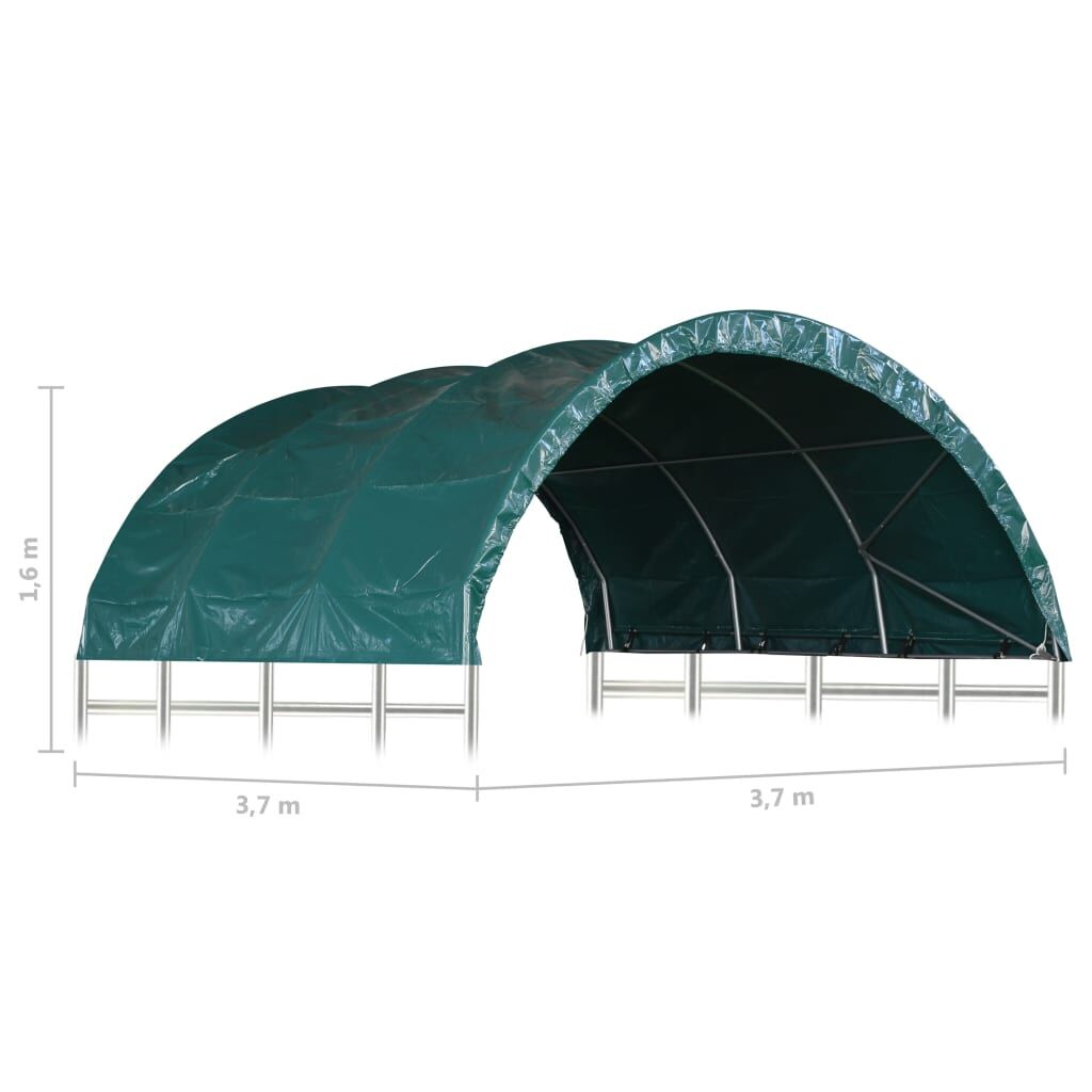 Livestock Tent PVC 3.7x3.7 m Green Price