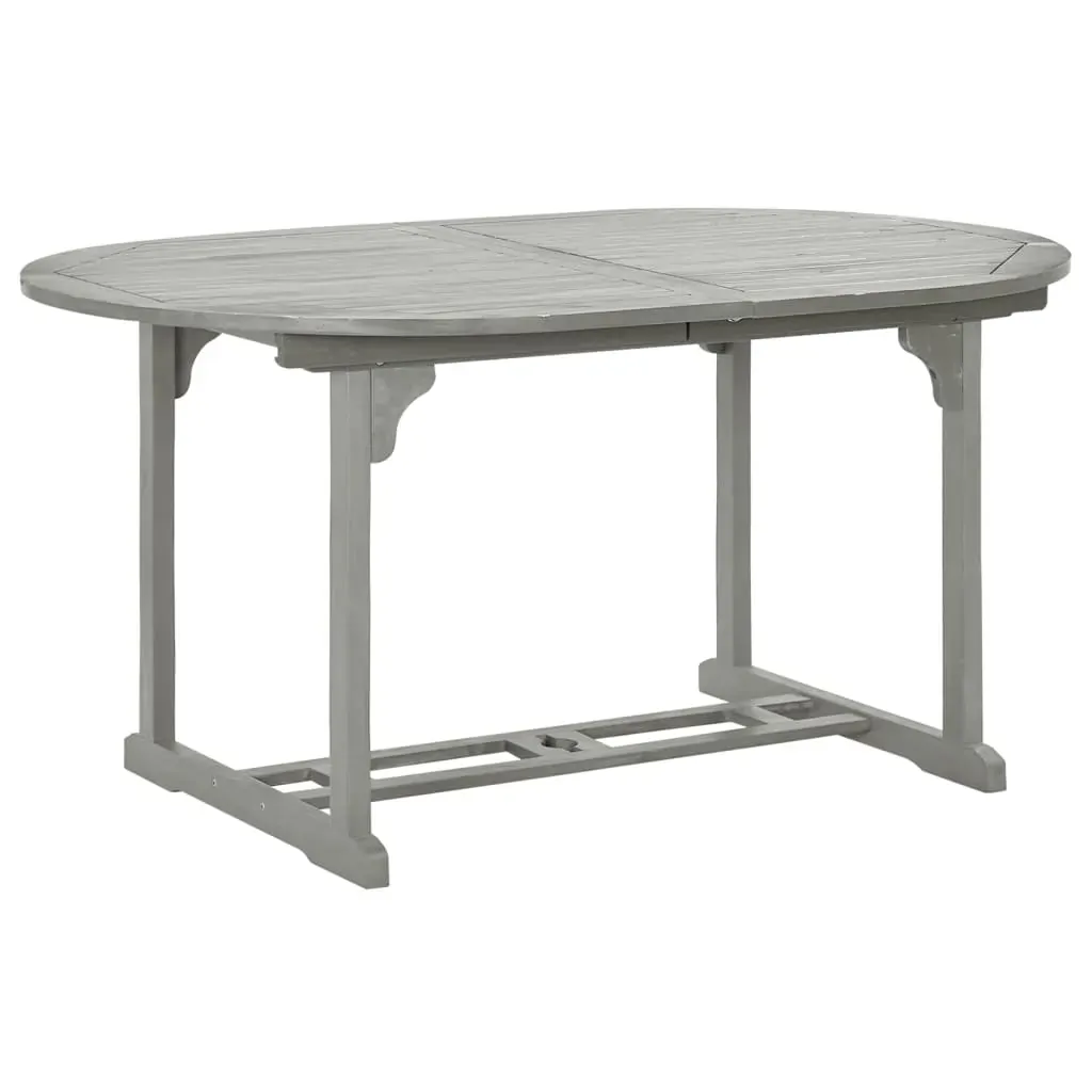 5 Piece Garden Dining Set (150-200)x100cm Solid Acacia Wood Grey Price