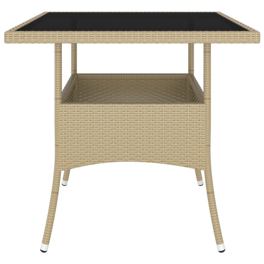 5 Piece Garden Dining Set Poly Rattan Beige (310551+310612) Price