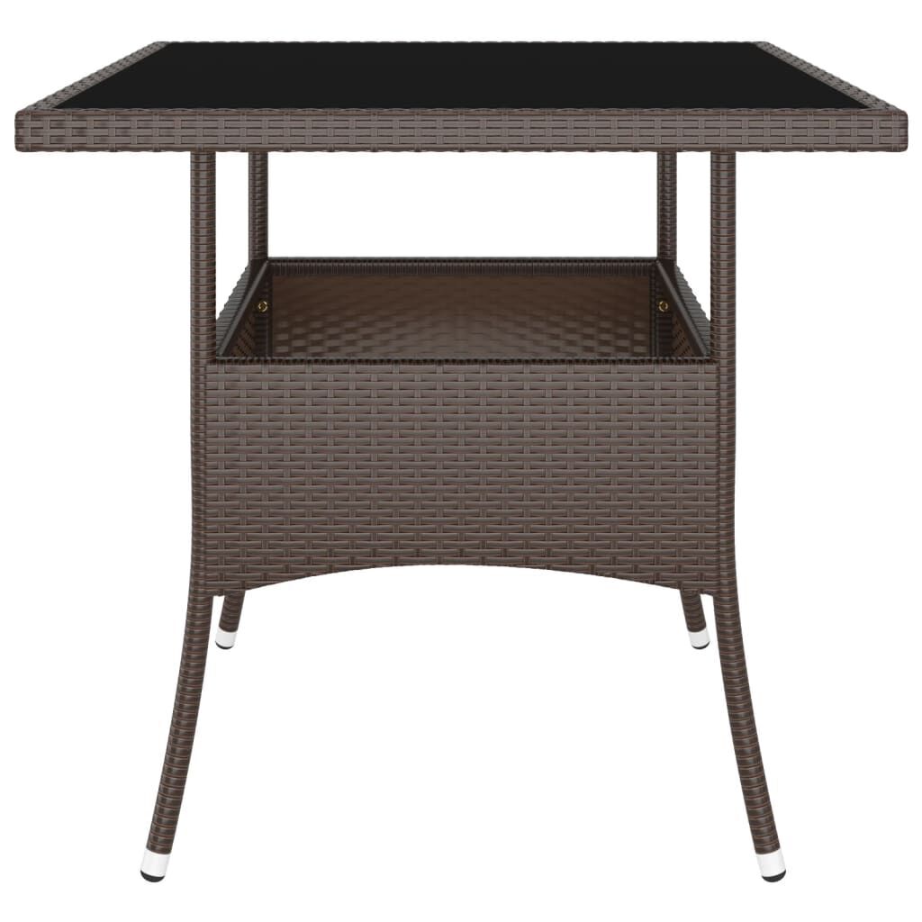 5 Piece Garden Dining Set Poly Rattan Brown Price