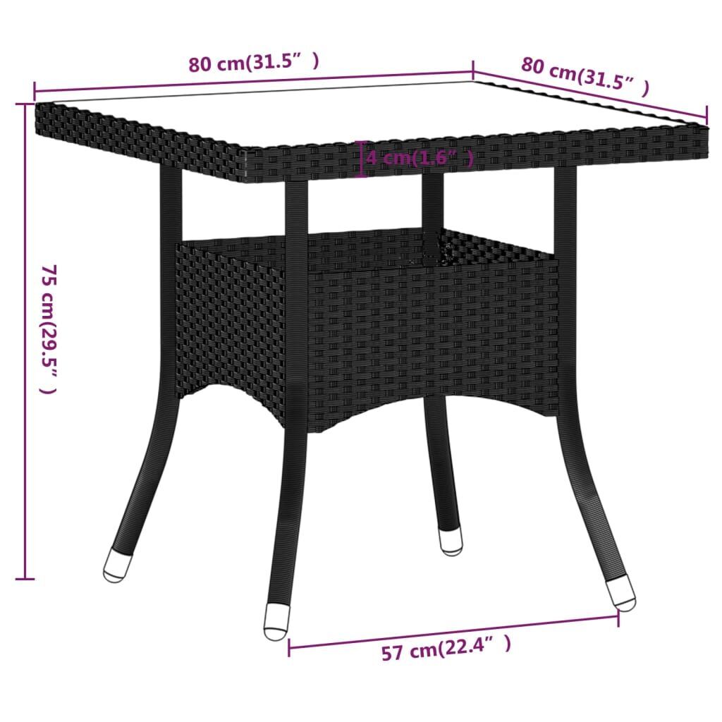 5 Piece Garden Dining Set Poly Rattan & Solid Acacia Wood Black Price