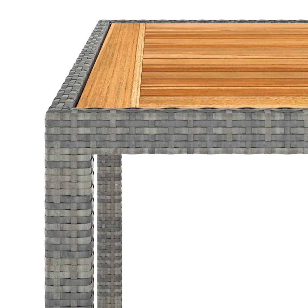 3 Piece Garden Dining Set Poly Rattan & Solid Acacia Wood Grey Price