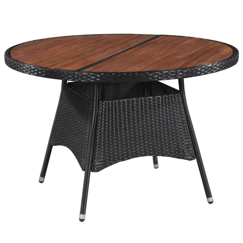 5 Piece Outdoor Dining Set Poly Rattan Black Price