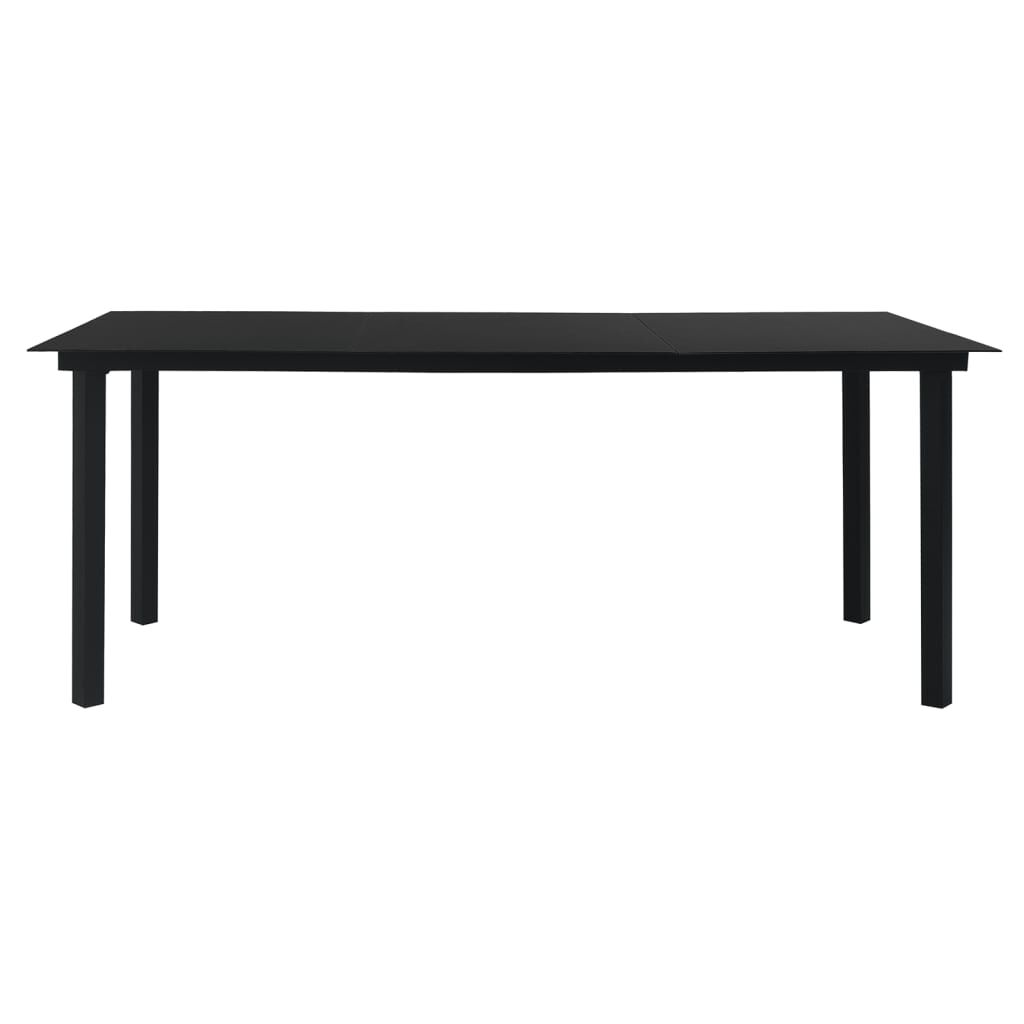 7 Piece Garden Dining Set Black PVC Rattan Price