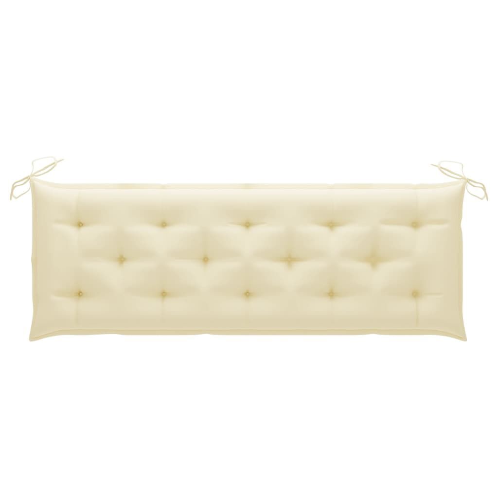 3-Seater Garden Bench with Cushion 150 cm Solid Eucalyptus Wood Price