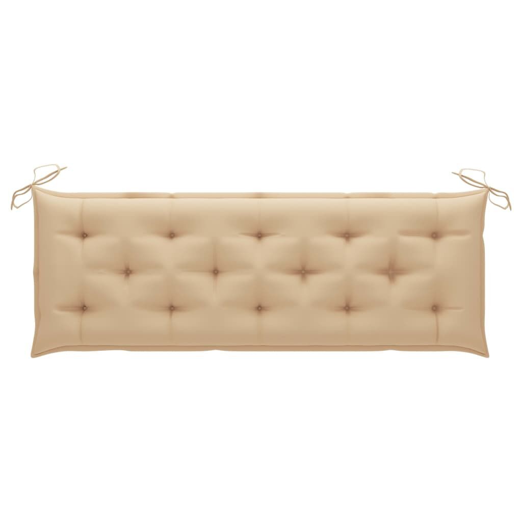 3-Seater Garden Bench with Cushion 150 cm Solid Eucalyptus Wood Price