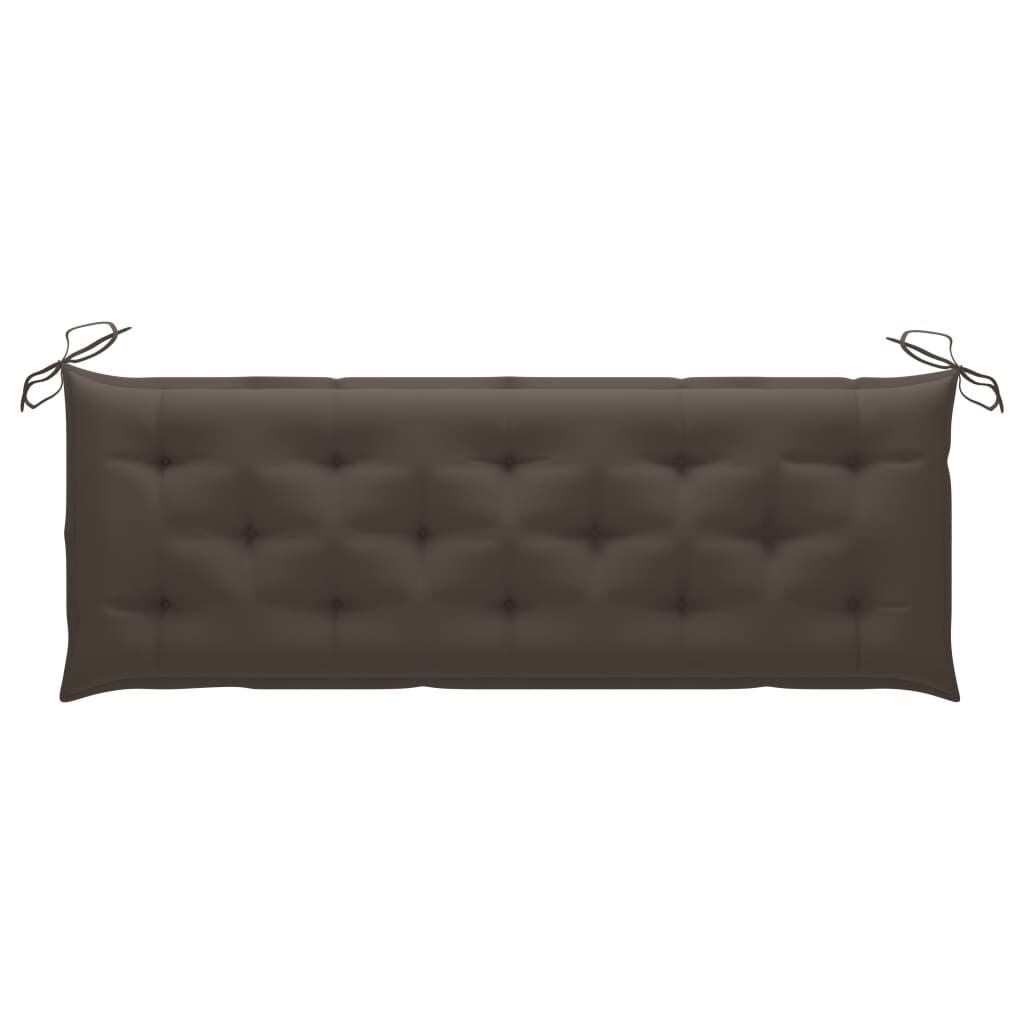 3-Seater Garden Bench with Cushion 150 cm Grey Eucalyptus Wood Price