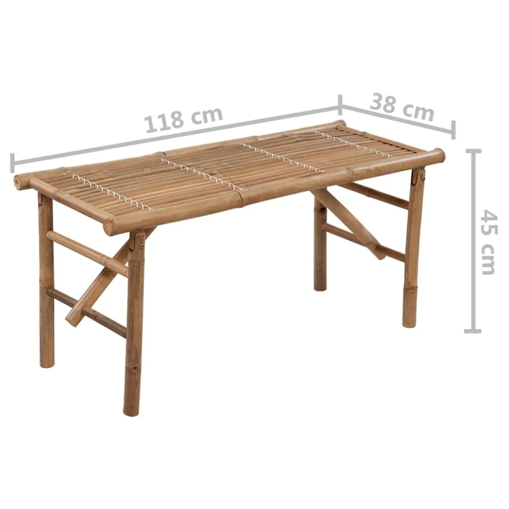 Folding Garden Bench with Cushion 118 cm Bamboo Price