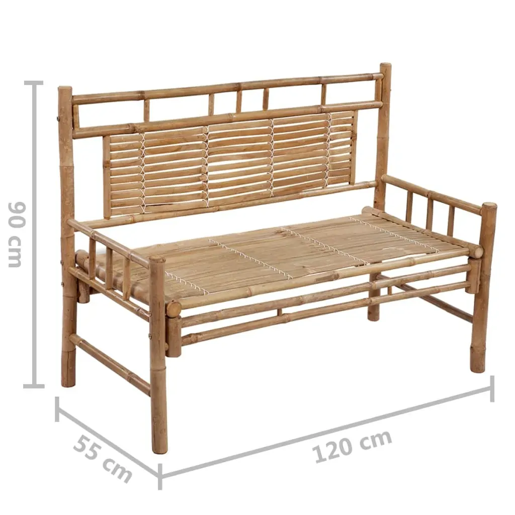 Garden Bench with Cushion 120 cm Bamboo Price