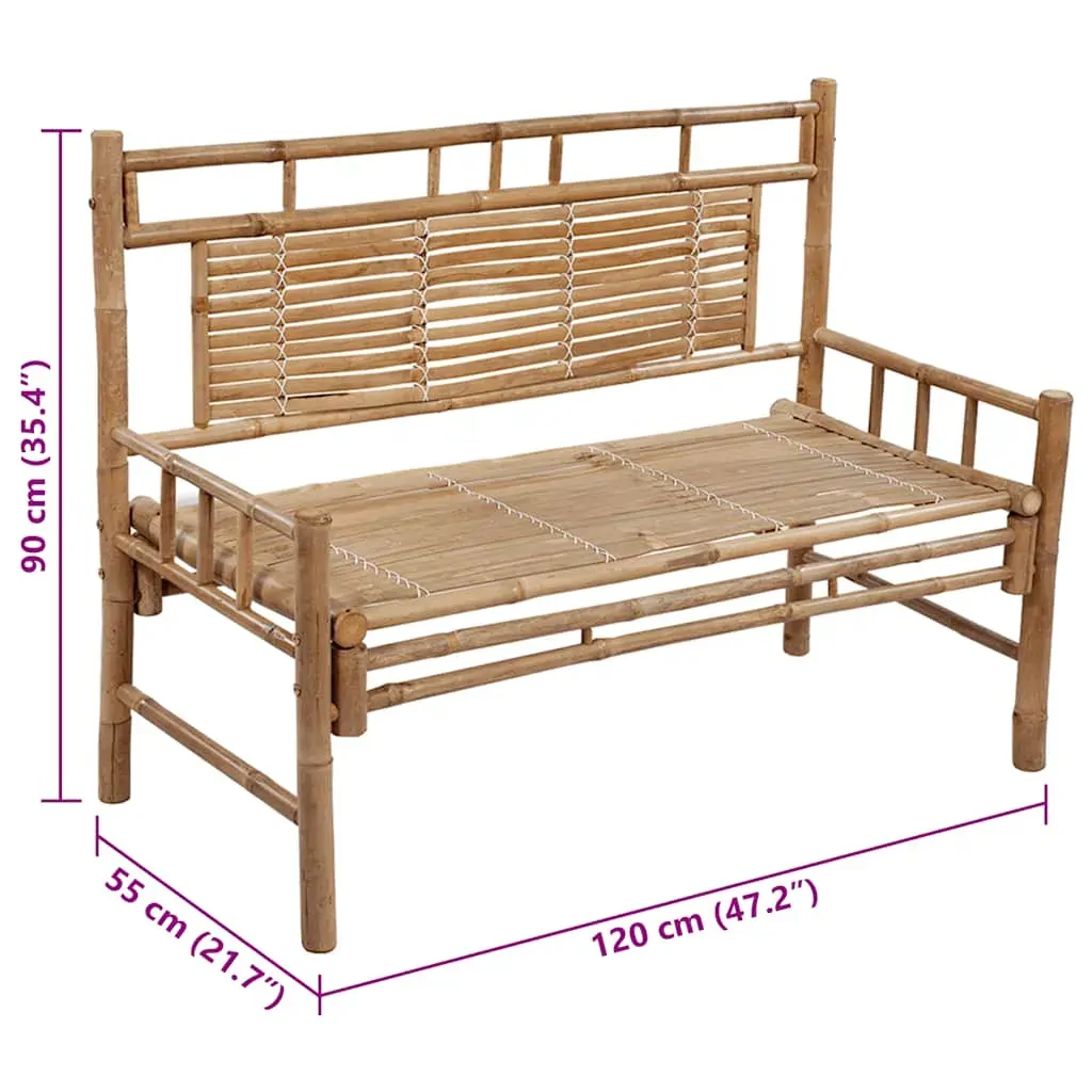 Garden Bench with Cushion 120 cm Bamboo Price
