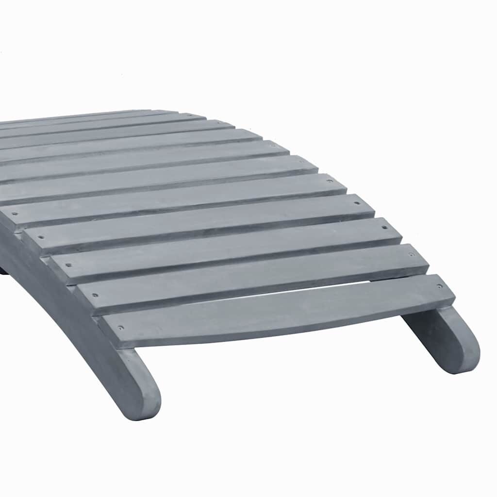 Sun Lounger with Cushion Grey Solid Acacia Wood Price