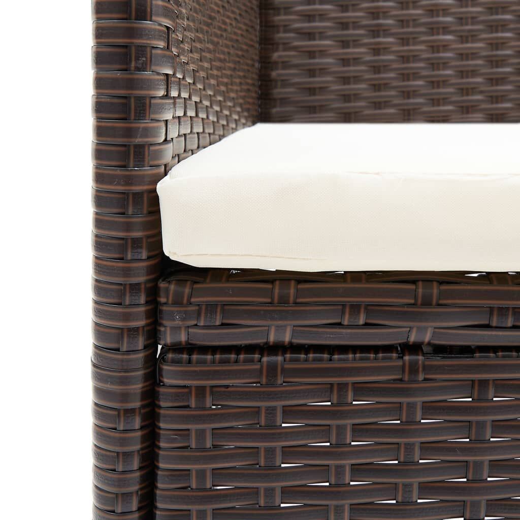 3 Piece Garden Dining Set Brown Price