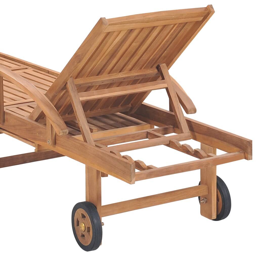 Sun Loungers 2 pcs with Royal Blue Cushion Solid Teak Wood Price