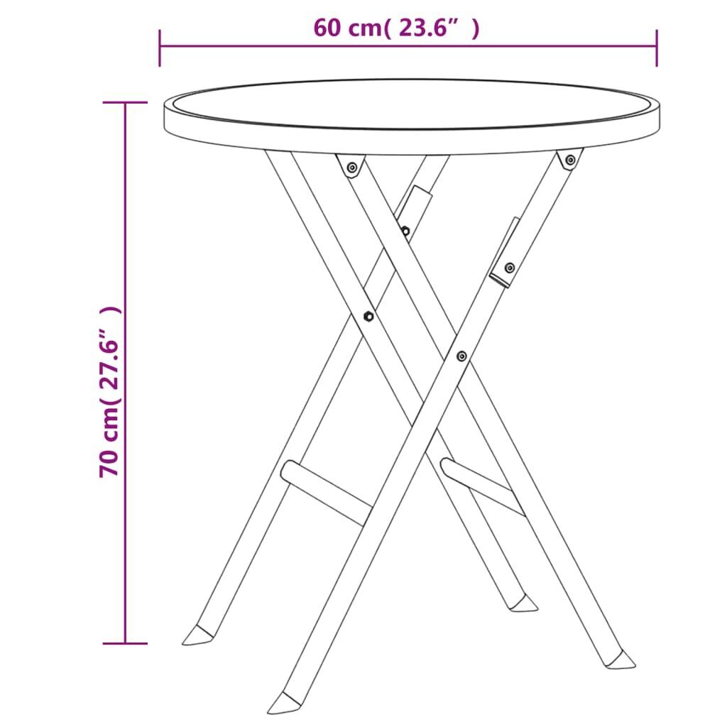 3 Piece Folding Bistro Set Steel Grey Price