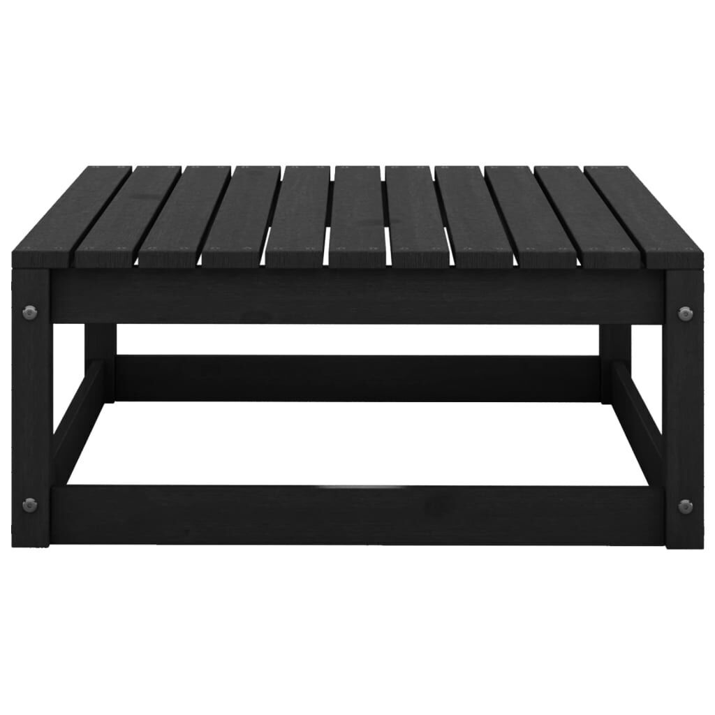 8 Piece Garden Lounge Set Black Solid Pinewood Price
