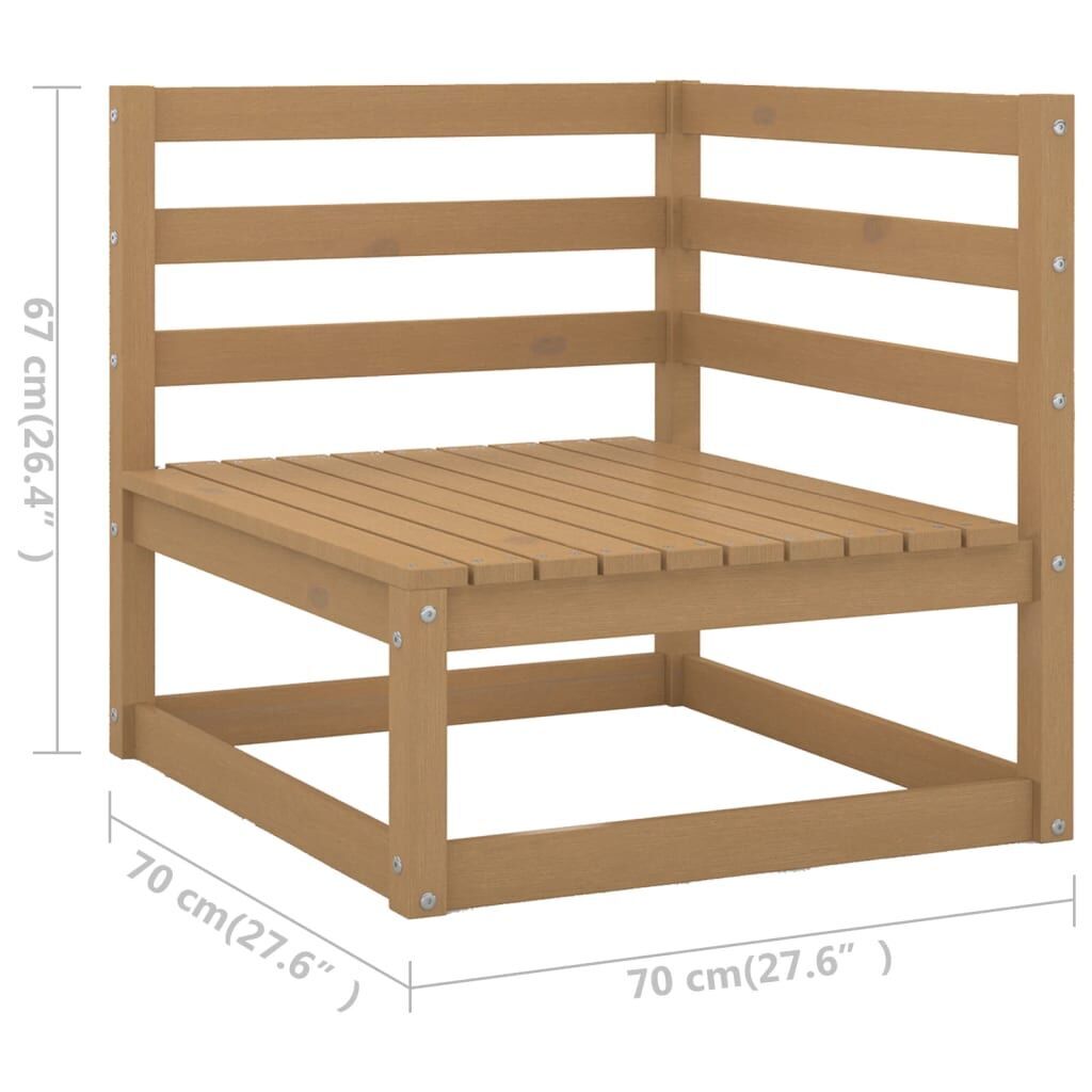 10 Piece Garden Lounge Set Honey Brown Solid Pinewood Price