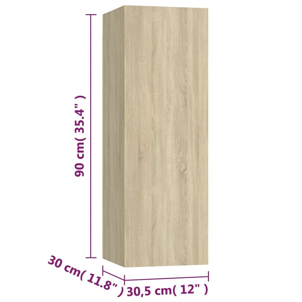 3 Piece TV Cabinet Set Sonoma Oak Engineered Wood Price
