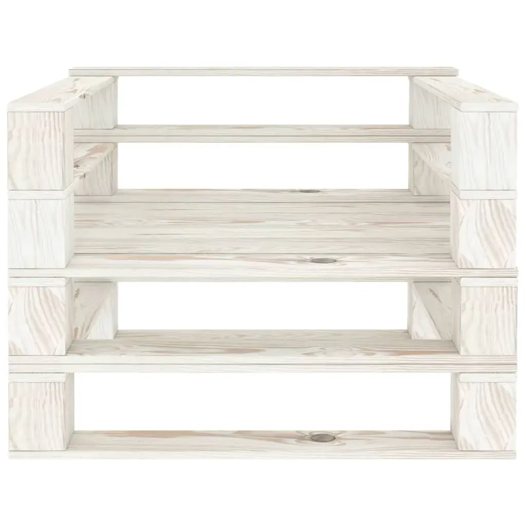 5 Piece Garden Pallet Lounge Set Solid Pinewood White Price
