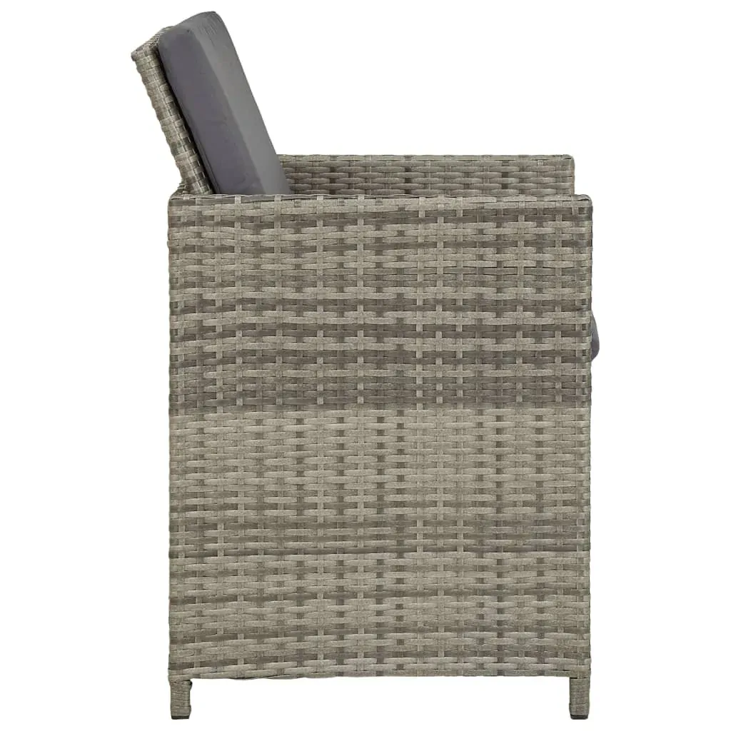 3 Piece Garden Dining Set with Cushions Grey Price
