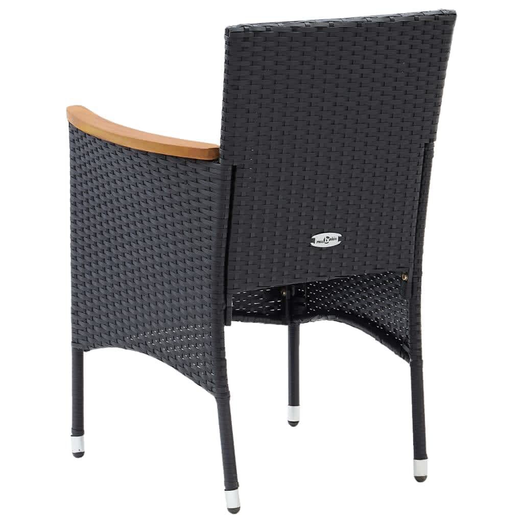 9 Piece Garden Dining Set with Cushions Poly Rattan Black Price