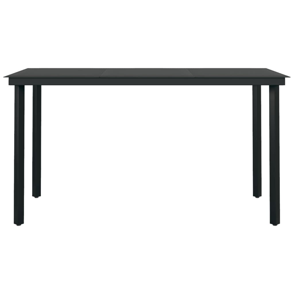 7 Piece Garden Dining Set Black PVC Rattan Price