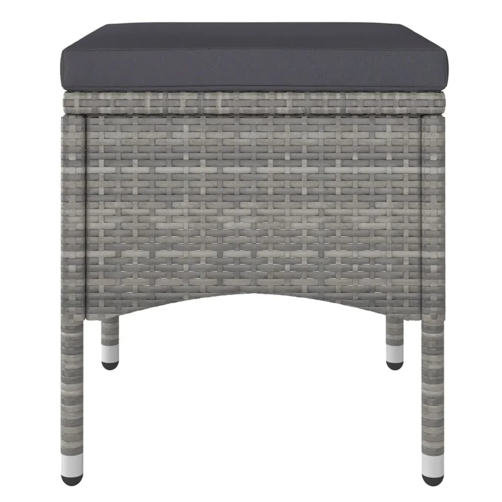 4 Piece Garden Chair and Stool Set Poly Rattan Grey Price