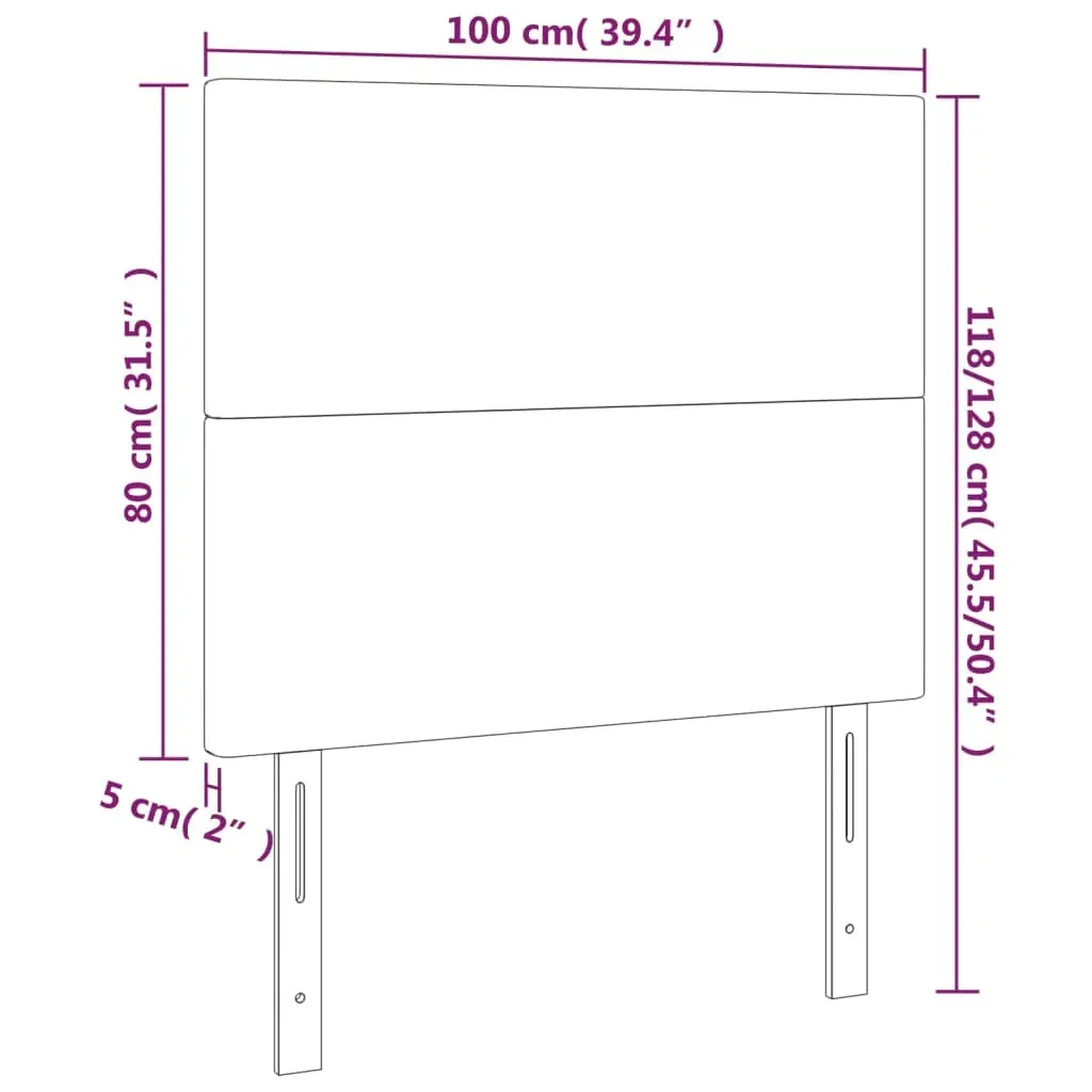 Headboards 2 pcs Dark Grey 100 cm Velvet Price
