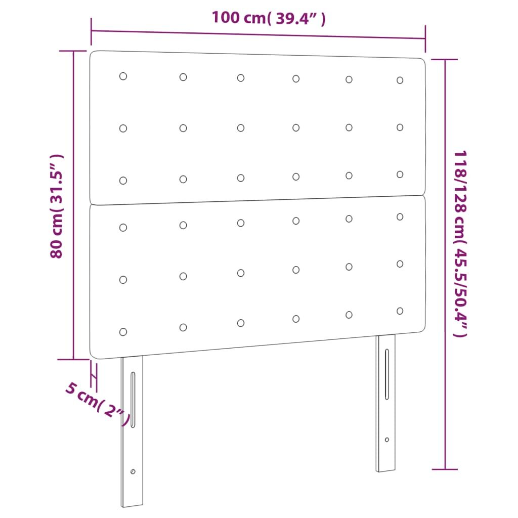 Headboards 2 pcs Dark Grey 100 cm Fabric Price