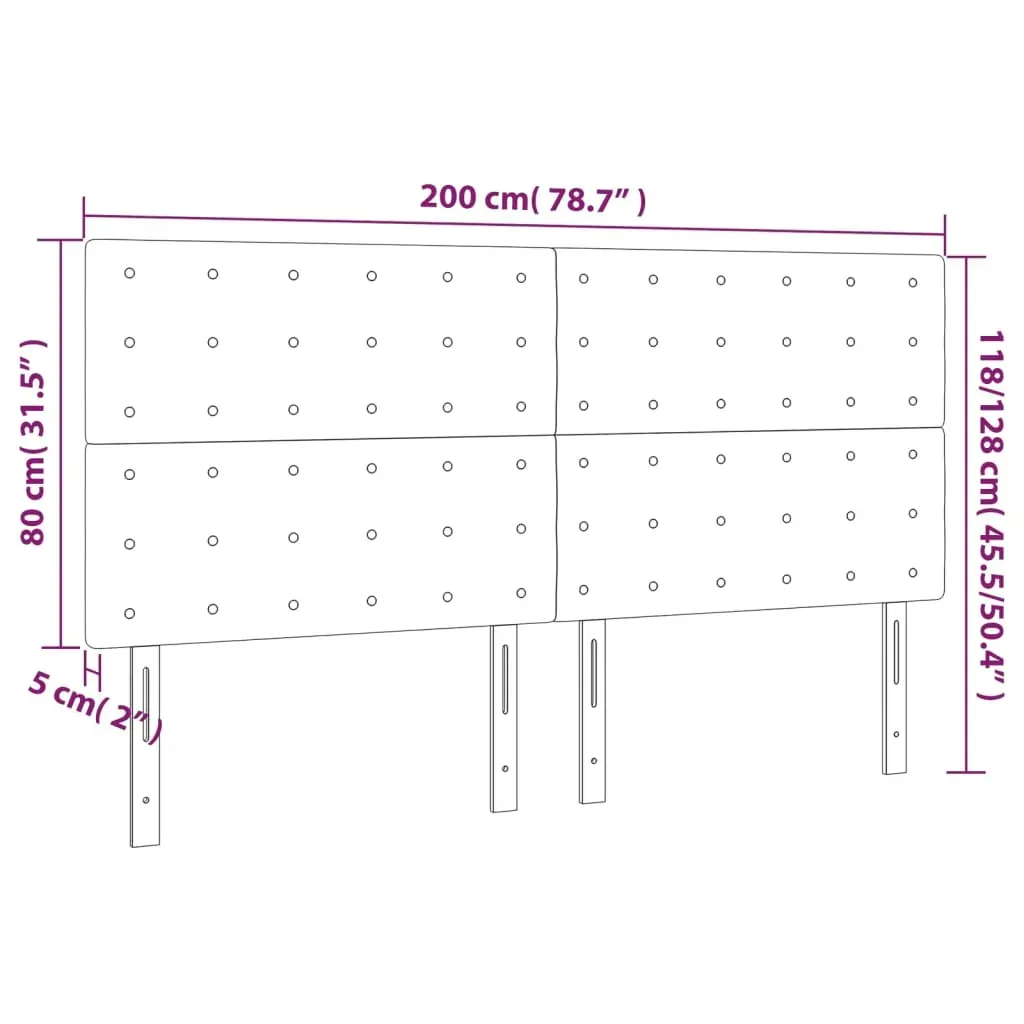 Headboards 4 pcs Dark Grey 100 cm Fabric Price