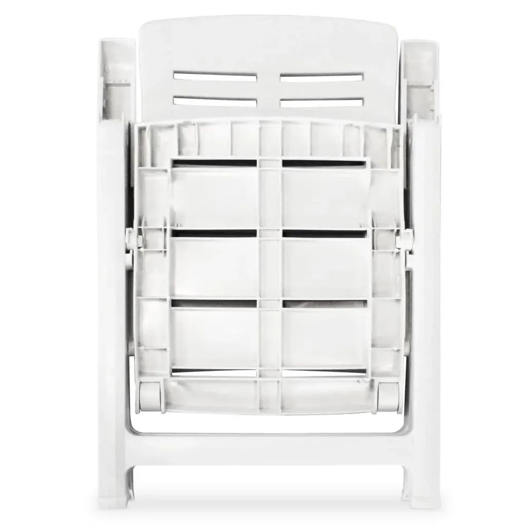 3 Piece Garden Dining Set White Polypropylene Price
