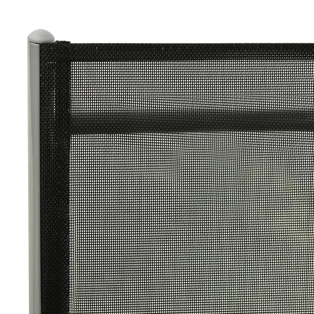 Folding Sun Lounger Textilene and Aluminium Black and Silver Price