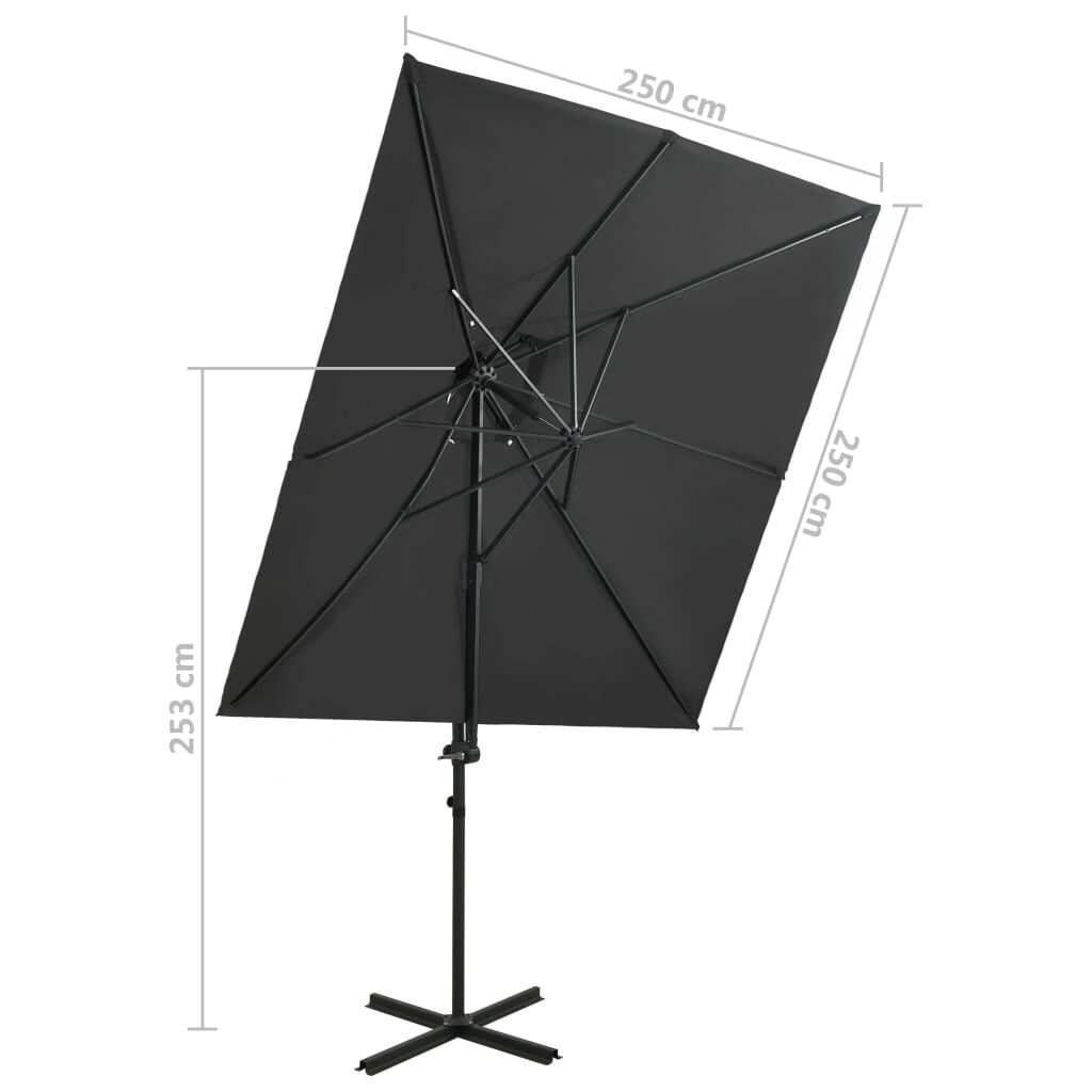 Cantilever Garden Parasol with Double Top Anthracite 250x250 cm Price
