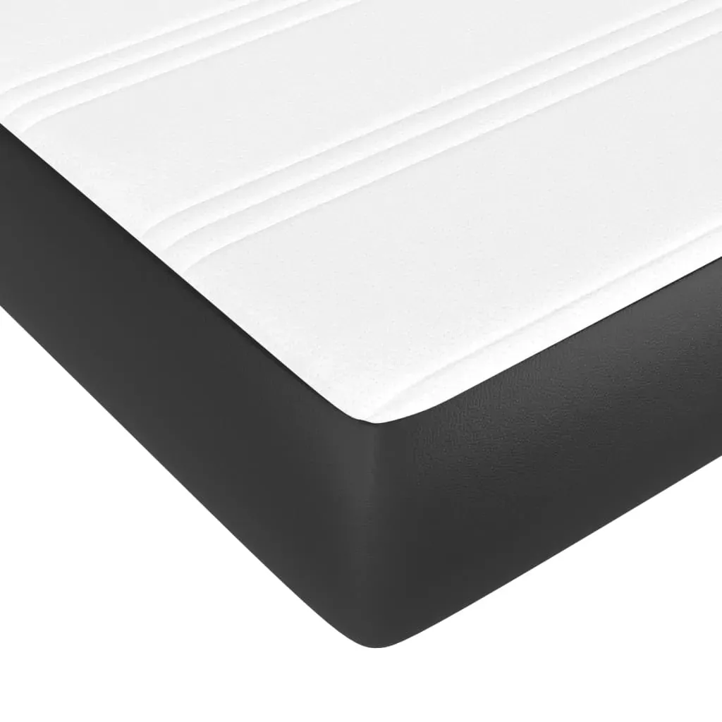 Box Spring Bed with Mattress Black 137x190 cm Faux Leather Price