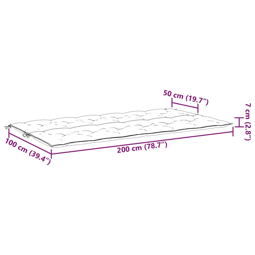 Garden Bench Cushion Cream White 200x(50+50)x7cm Oxford Fabric Price