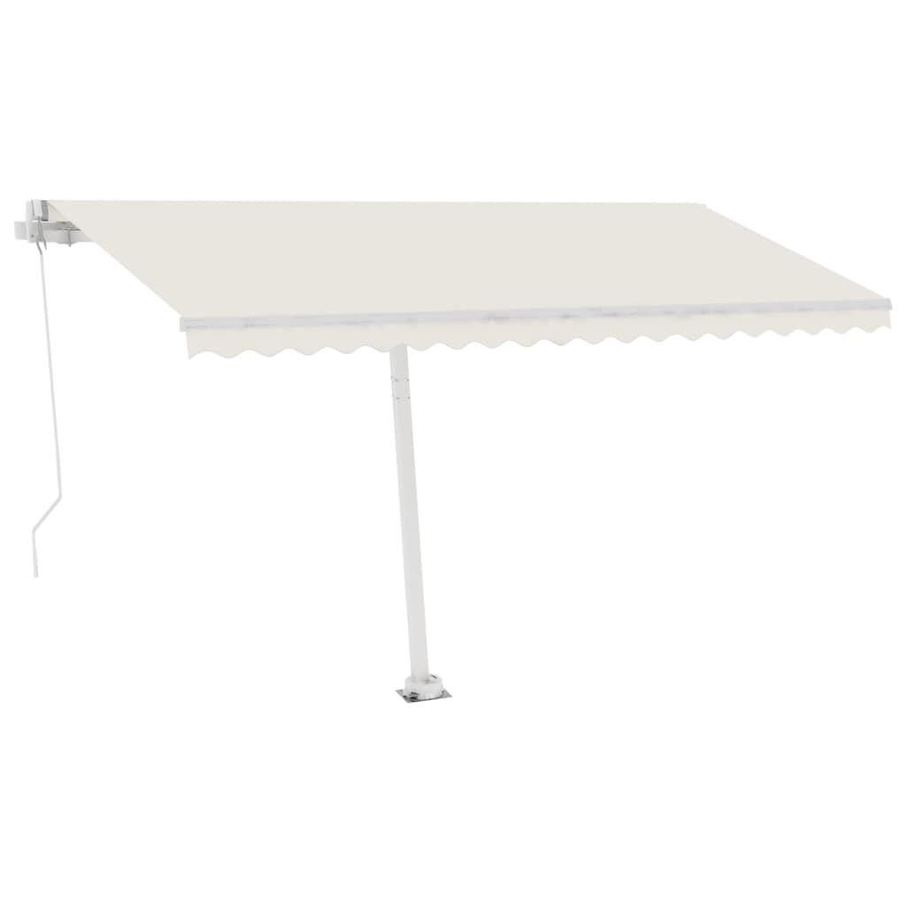 Awning Post Set White 450x245 cm Iron Price