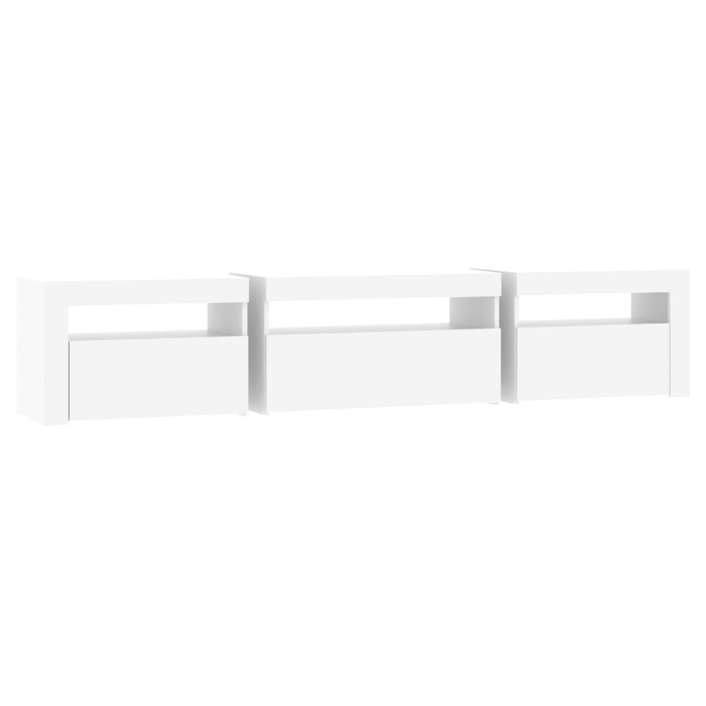 TV Cabinet with LED Lights White 195x35x40 cm Price