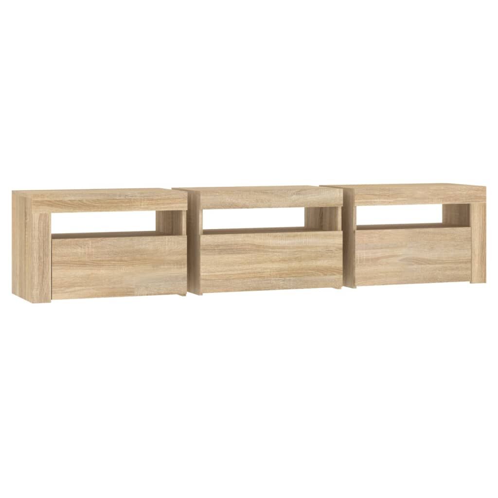 TV Cabinet with LED Lights Sonoma Oak 180x35x40 cm Price