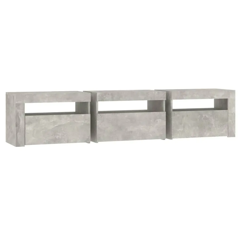 TV Cabinet with LED Lights Concrete Grey 180x35x40 cm Price
