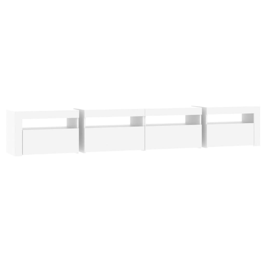 TV Cabinet with LED Lights White 240x35x40 cm Price