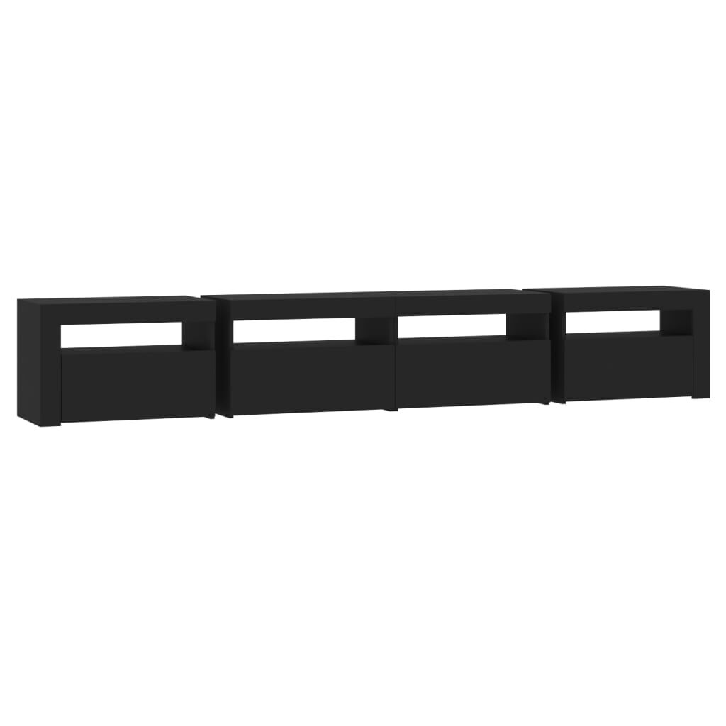 TV Cabinet with LED Lights Black 240x35x40 cm Price