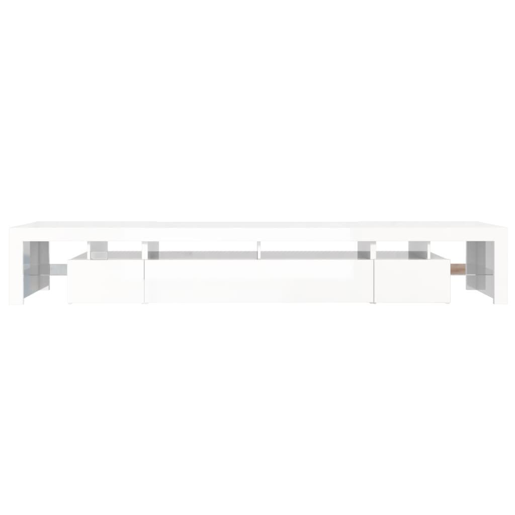 TV Cabinet with LED Lights High Gloss White 260x36.5x40 cm Price
