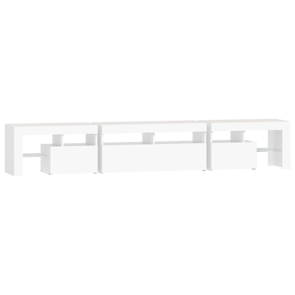 TV Cabinet with LED Lights White 230x36.5x40 cm Price