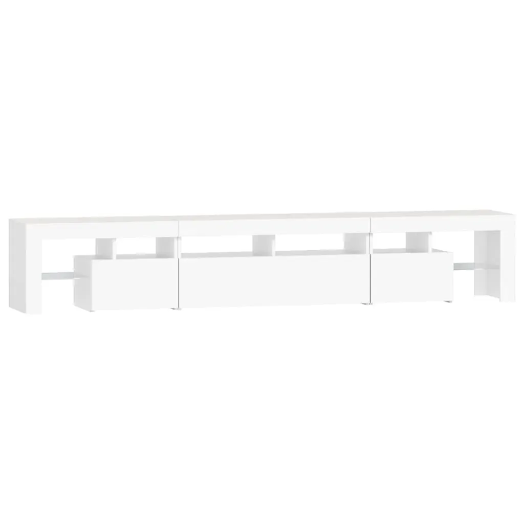 TV Cabinet with LED Lights White 230x36.5x40 cm Price