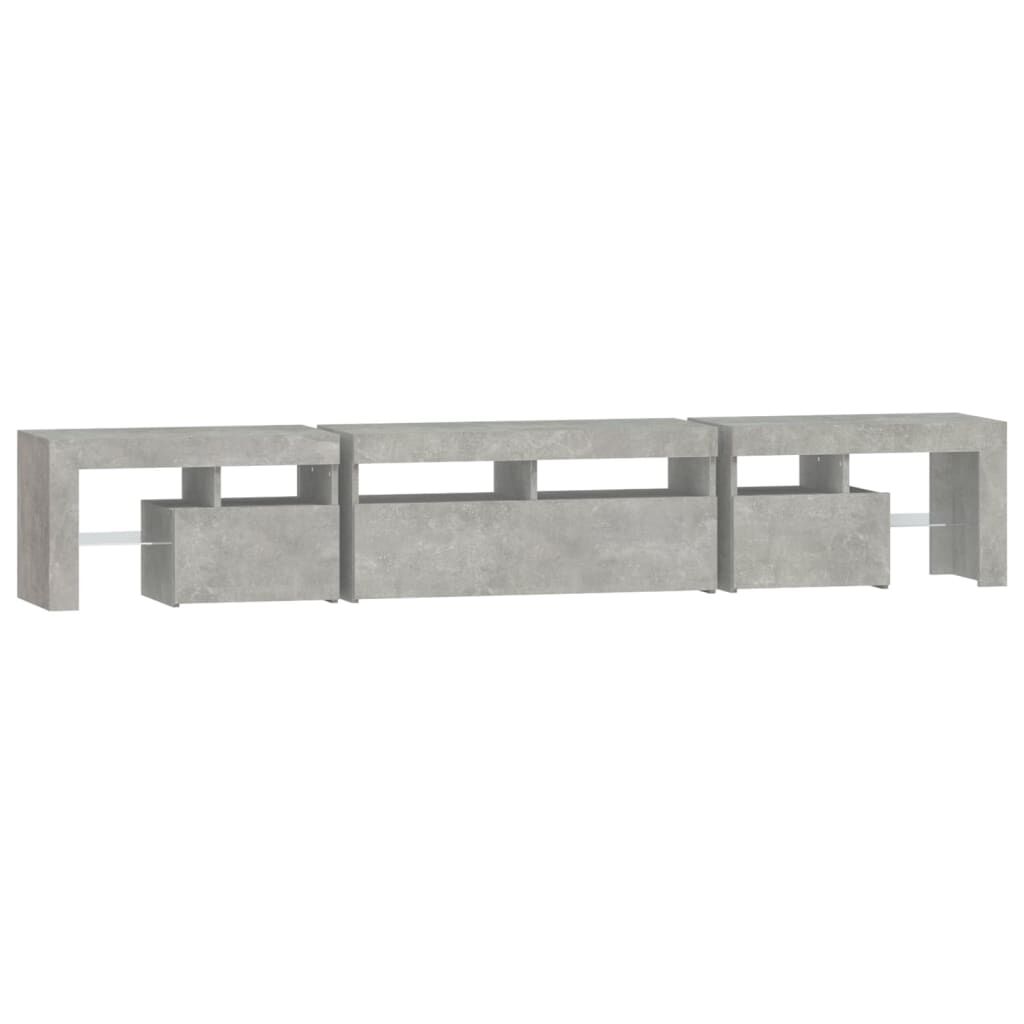 TV Cabinet with LED Lights Concrete Grey 230x36.5x40 cm Price