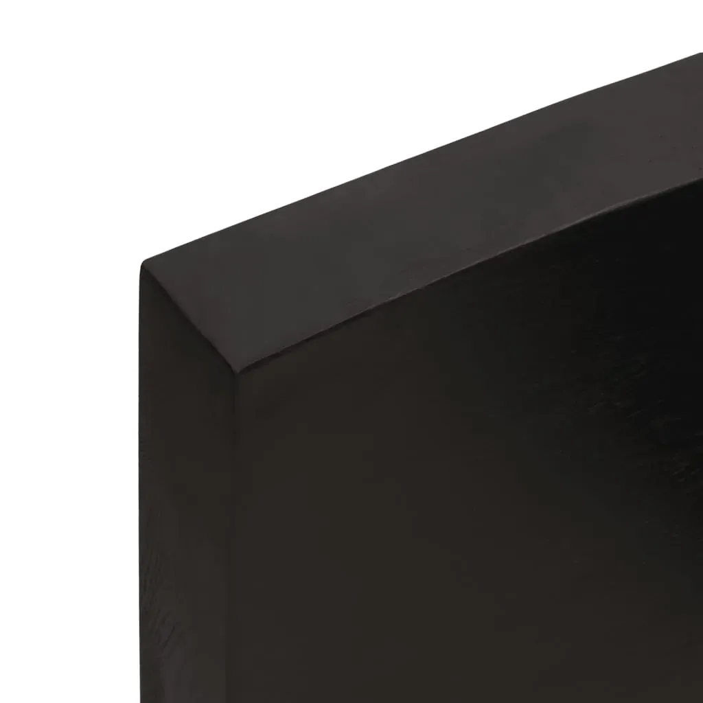Table Top Dark Brown 120x60x6 cm Treated Solid Wood Oak Price